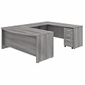 Bush Business Furniture Studio C 72W U Shaped Desk with Mobile File Cabinet, Platinum Gray (STC004P