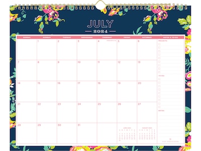 2024-2025 Blue Sky Day Designer Peyton Navy 15 x 12 Academic Monthly Wall Calendar (107934-A25)