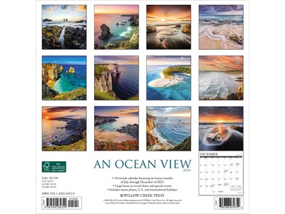 2024 Willow Creek Ocean View 12" x 12" Monthly Wall Calendar (34729)