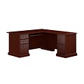 Bush Business Furniture 66W Arlington L Shaped Desk with Drawers and Keyboard Tray, Harvest Cherry