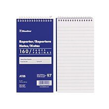 Blueline Reporter Notepad, 4 x 8, Ruled, Blue, 80 Sheets/Pad (AT8B)