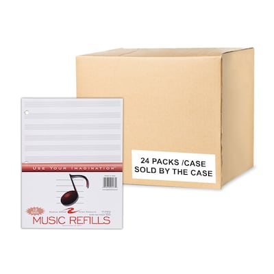 Roaring Spring Paper Products Music-Ruled Filler Paper, 8.5 x 11, 3-Hole Punched, 20 Sheets/Pack,