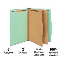 Staples® 60% Recycled Pressboard Classification Folder, 2-Dividers, 2 1/2 Expansion, Legal Size, Gr