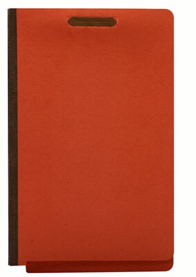 Quill Brand® End-Tab Partition Folders, 2 Partitions, 6 Fasteners, Chestnut Brown, Legal, 15/Box (74