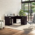 Bush Furniture Cabot 60W L Shaped Computer Desk with Storage, Espresso Oak (WC31830K)