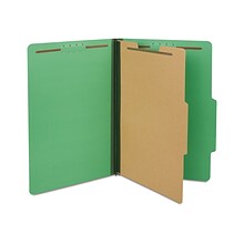 Quill Brand® 2/5-Cut Tab Pressboard Classification File Folders, 1-Partition, 4-Fasteners, Legal, Gr