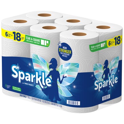 Sparkle Pick-a-Size with Thirst Pockets Paper Towels, 2-ply, 165 Sheets/Roll, 6 Rolls/Pack (22269501)