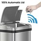 iTouchless Stainless Steel Bathroom Sensor Trash Can with AbsorbX Odor Control System and Fragrance, Silver, 4 Gal. (MT04SS)
