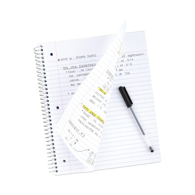 Five Star® 1-Subject Wirebound Notebook, 8" x 10.5", Wide/Legal Rule, 100 Sheets, Assorted Colors, 6/Pack (MEA38042)