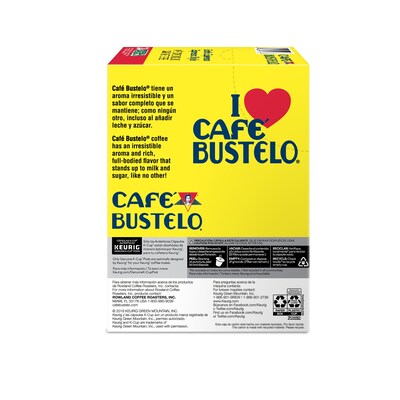 Cafe Bustelo Espresso Coffee, Dark Roast, Keurig® K-Cup® Pods, 24/Box (6106)