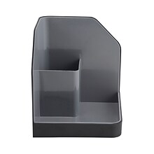 Advantus Fusion 2-Compartment Desk Organizer, Plastic, Black/Gray (38338)