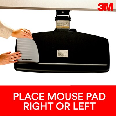 3M Easy Adjust Keyboard Tray with Wrist Rest and Mouse Pad, 23" Track, Black (AKT90LE)