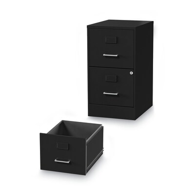 Alera® Soho 2 File-Drawer Vertical Standard File Cabinet, Letter Size, Lockable, 24.1"H x 14"W x 18"D, Black (2806262)