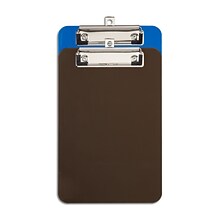 Staples Plastic Clipboards, Memo Size, Translucent Blue/Translucent Black, 2/Pack (21423)