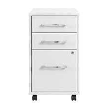 Bush Business Furniture Hustle 3 Drawer Mobile File Cabinet, White (HUF116WH)