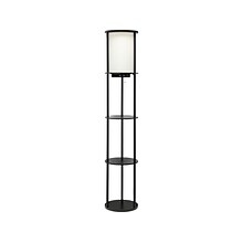 Simple Designs 62.5 Matte Black Floor Lamp with Cylindrical Shade (LF2010-BLK)