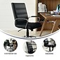 Flash Furniture Whitney Ergonomic LeatherSoft Swivel Mid-Back Executive Office Chair, Black/Chrome (GO2286MBK)