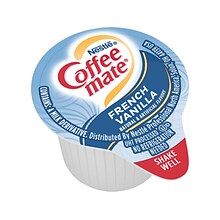 Coffee mate French Vanilla Dairy Free Liquid Creamer, 0.38 fl. oz., 108/Carton (12489620)