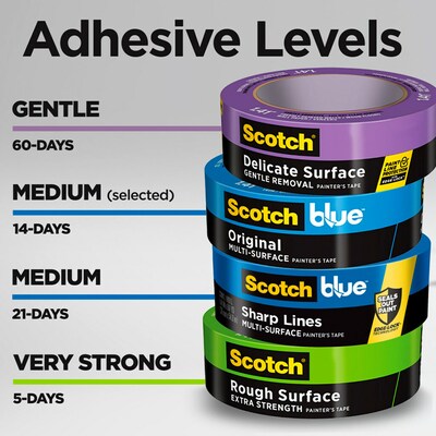 Scotch Blue Painter's Masking Tape, Blue, 3" Core, 1" x 60yds. (2090)