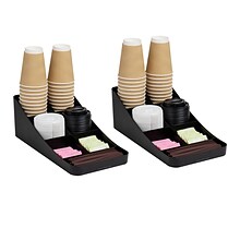 Mind Reader Anchor Collection 7-Compartment Coffee Cup and Condiment Dispenser, Black, 2/Pack (2COMP