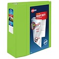 Avery Heavy Duty 5 3-Ring View Binders, One Touch EZD Ring, Chartreuse (79815)