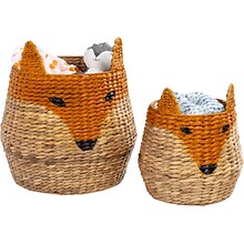 Honey-Can-Do Fox-Shaped Storage Baskets, Nesting, Brown/Orange, 2/Set (STO-09153)