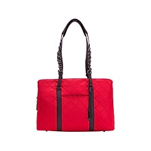 Francine Collection No. 5 Classic Red Quilted Nylon Laptop Tote (FFTRENO5)