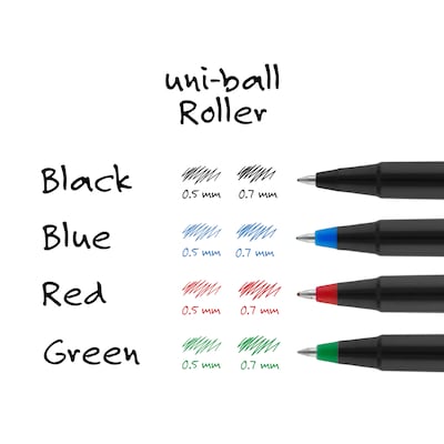 uniball Roller Pen, Micro Point, 0.5mm, Green Ink, Dozen (60154)