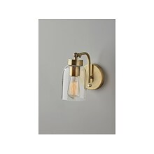 Adesso Bristol 1-Light Incandescent Bulb Armed Sconce, Antique Brass (4286-21)