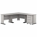 Bush Business Furniture Studio A 83W Large Corner Desk with 3 Drawer Mobile File Cabinet, Platinum