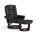 Flash Furniture LeatherSoft Recliner and Ottoman Set, Black (BT7818BK)