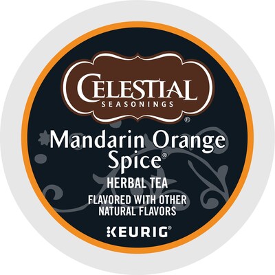 Celestial Seasonings Mandarin Orange Spice Herbal Tea, Keurig® K-Cup® Pods, 24/Box (14735)