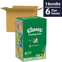 Kleenex Soothing Lotion Facial Tissue, 3-Ply, 120 Sheets/Box, 6 Boxes/Pack (54296)