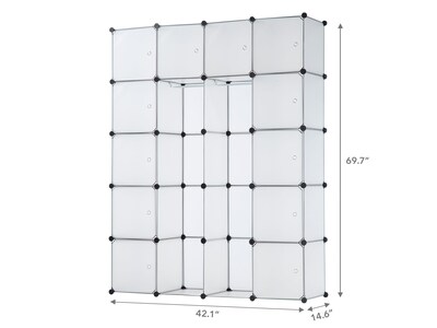 Mount-It! 69.7 x 42.1 Portable Closet Rack, White/Black, Plastic (WI-4031)