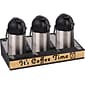 Mind Reader Network Collection 3-Compartment Wire Mesh Coffee Station, Black/Light Wood (COFFEETIME-BLK)