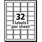 Avery Durable Laser Identification Labels, 1 1/4" x 1 3/4", White, 32 Labels/Sheet, 50 Sheets/Pack (6576)