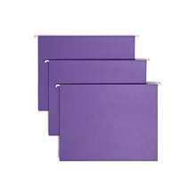Smead Recycled Hanging File Folder, 3-Tab Tab, Letter Size, Purple, 25/Box (64023)