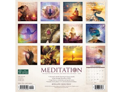 2024 Willow Creek Meditation 12 x 12 Monthly Wall Calendar (34408)
