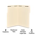 Quill Brand®  Heavy-Duty Reinforced 1/3-Cut Assorted 2-Fastener File Folders, Legal, Manila, 50/Box