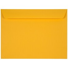 JAM Paper Booklet Envelope, 9 x 12, Sunflower Yellow, 50/Pack (372317017I)