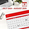 2024-2025 Staples 32 x 48 Academic Yearly Dry-Erase Wall Calendar, Red/White (ST54274-23)