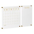 Martha Stewart Grayson Acrylic Gold Print Dry Erase Wall Calendar with Notes, 18 x 18 (BRACS284545