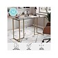 Martha Stewart Eli 47"W Glass/Steel Home Office Desk, Clear/Polished Brass (XUDK1GLD)