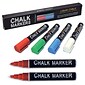 Better Office Products Liquid Chalk Markers, Water-Based, Reversible Tip (Chisel/Bullet), Assorted Colors, 4/Pack (00640-4PK)