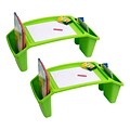 Mind Reader 10.75 x 22.25 Plastic Kids Lap Desk Activity Tray, Green, 2/Pack (2KIDLAP-GRN)