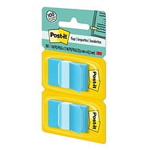 Post-it® Flags, 1 Wide, Light Blue, 100 Flags/Pack (680-BB2)