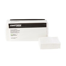 Coastwide Professional™ Recycled Napkin, 1-Ply, White, 400/Pack, 12 Pack/Carton (CW20179)