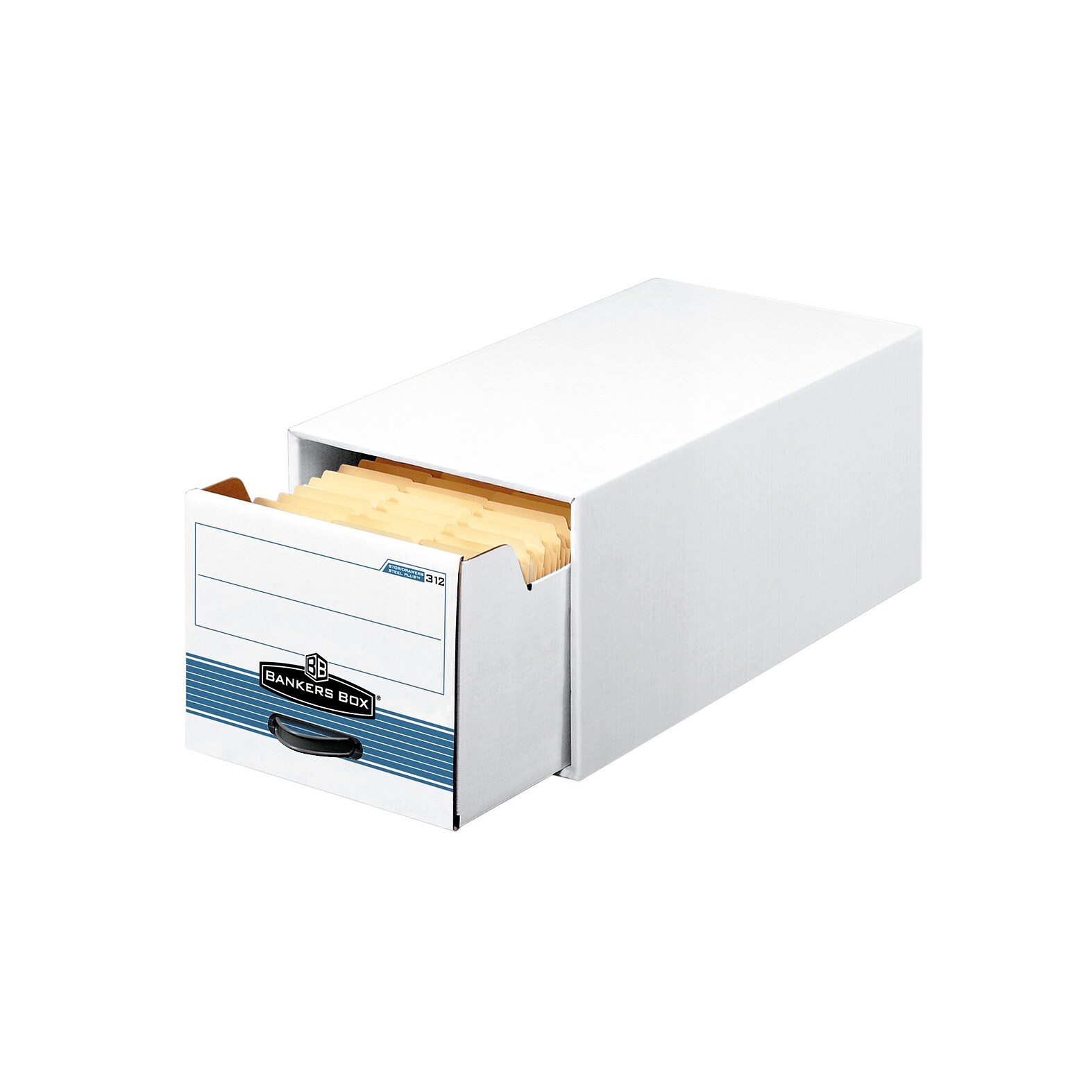 Bankers Box Stor/Drawer Steel File Storage Drawers, Legal Size, White/Blue, 6/Carton (00312)