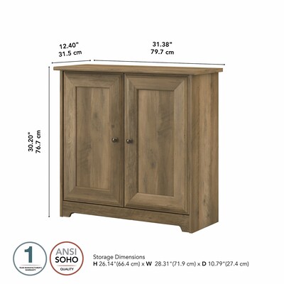 Bush Furniture Cabot 30.2" Storage Cabinet with 2 Shelves, Reclaimed Pine (WC31598)