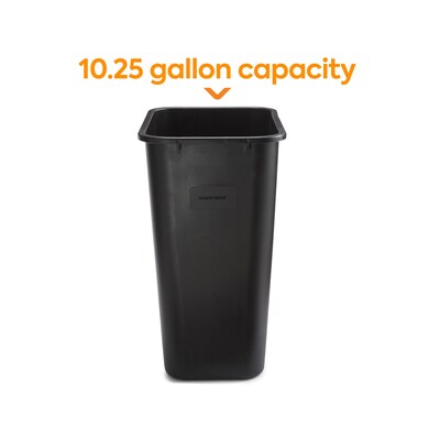 Coastwide Professional™ Indoor Trash Can Without Lid, Black Soft Molded Plastic, 10.25 Gallon (CW56433)